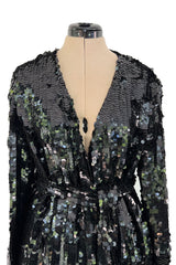 Fabulous Spring 2017 Attico Runway Look 25 Large Black Sequin Paillette Wrap Coat or Dress