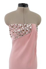 Dreamy Fall 2012 Oscar de la Renta Runway Look 58 Strapless Pink Dress w Jewels & Rhinestones