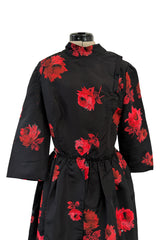 Iconic Fall 2005 Prada by Miucca Runway Look 45 Ad Campaign Rose Print Silk Dress