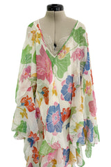 Prettiest Spring 2019 Etro by Veronica Etro Oversized Floral Print Bias Cut Silk Chiffon Spiral Dress