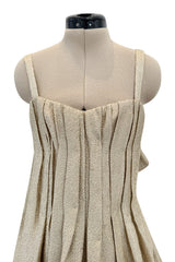 Fall 2007 Bottega Veneta by Tomas Maier Strapless Gold Metallic Dress w Puffed Skirt