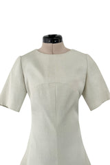 Documented Spring 1969 Christian Dior by Marc Bohan Haute Couture Stiffened Silk A-Line Dress