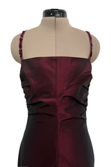 Gorgeous Fall 2005 Original Valentino Runway Look 67 Deep Oxblood Silk Dress w Tiered Ruffle Skirting