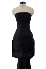 Spring 1987 Yves Saint Laurent Runway Mini Dress w Floor Length Back Bow