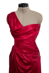 Prettiest Pre-Fall 2010 Valentino by Maria Grazia Chiuri & Pierpaolo Piccioli Red One Shoulder Silk Dress