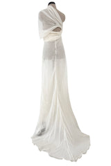 Cruise 2010 Christian Dior by John Galliano Runway Version in White Silk Chiffon Draped Dress