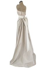 Prettiest 2012 Lanvin by Alber Elbaz Nude & Blush Silk Trained Wedding Dress w Beaded Detail