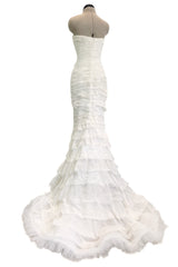 Divine Spring 2010 Oscar de la Renta Bridal Collection Strapless Ruffled Silk Organza, Silk Chiffon & Net Wedding Dress