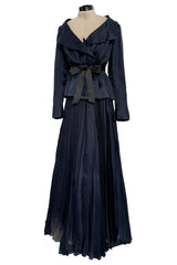 Spring 2000 Chanel by Karl Lagerfeld Haute Couture Runway Blue Organza Silk Dress & Jacket