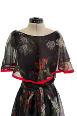 Prettiest Spring 2022 Valentino by Pierpaolo Piccioli Runway Look 88 Recreation of 1971 Dress in Floral Silk Chiffon