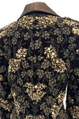 Exceptional 2004 John Anthony Couture Brown Velvet Heavily Hand Embroidered & Beaded Jacket