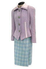 Prettiest Spring 1996 Christian Lacroix Haute Couture Runway Three Piece Set w Jewel Buttons