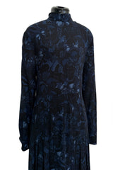 Pre-Fall 2015 Valentino by Pierpaolo & Piccioli & Maria Grazia Chiuri Blue Silk Dress w Butterfly Print