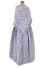 Elegant Late 1950s Sybil Connolly Couture Pale Lavender Pleated Linen Strapless Dress w Shawl