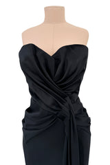 Spring 2008 Christian Dior by John Galliano Runway Look 53 Black Silk Strapless Dress