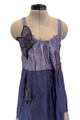 Prettiest Spring 2009 Emporio Armani Runway Finale Look 91 Purple Dress w Elaborately Beaded Butterfly Appliques