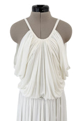 Spring 2012 Ralph Lauren Purple Label Runway Look 53 Backless Ivory Jersey Dress w Pearl Belt