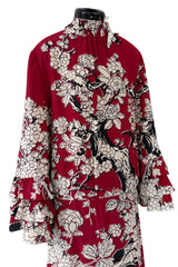 Prettiest 2016 Valentino by Maria Grazia Chiuri & Pierpaolo Piccioli Printed Red Silk Dress