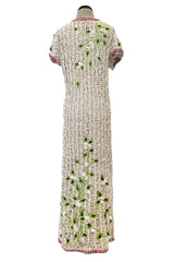 Exquisite 1960s Mr Blackwell One Off Highly Detailed & Embellished Ivory Sheath Dress