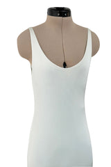 Fantastic 1973 Halston Runway Pale Blue Green Double Layer Silk Jersey Sleeveless Tank Dress