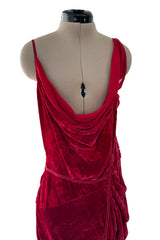 Fall 2006 Christian Dior by John Galliano Runway Look 41 Red Velvet Dress
