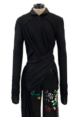 Masterpiece Fall 2001 Jean Paul Gaultier Runway Haute Couture Beaded & Embroidered Pant w Silk Jersey Top Set