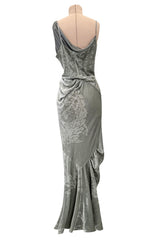Important Fall 2006 Christian Dior by John Galliano Pale Silver Grey Version of Runway Look 41 Dress