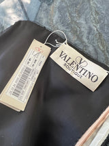 Beautiful Spring 1998 Valentino Black Dot Net Over Ivory Silk Taffeta Strapless Dress