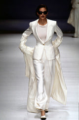 Chic Spring 1993 or 1996 Christian Dior by Gianfranco Ferre Numbered White Tux Pant Suit