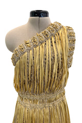 Outstanding Cruise 2011 Chanel by Karl Lagerfeld Runway Look 36 Gold Ribbon & Metallic Gold Cord Knit Dress