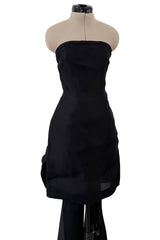 Spring 1987 Yves Saint Laurent Runway Mini Dress w Floor Length Back Bow