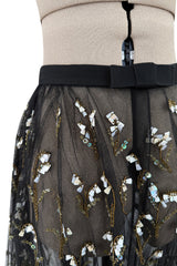 Beautiful Fall 2019 Christian Dior by Maria Grazia Chiuri Runway Look 36 Black Net Bead & Sequin Over Skirt