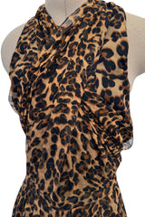 Pre-Fall 2013 Gucci by Frida Giannini Look 8 Leopard Silk Chiffon Dress w Open Back