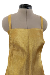 Amazing 1950s Elizabeth Arden Old Hollywood Metallic Gold Playsuit Jumpsuit