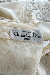 Prettiest Spring 1982 Christian Dior by Marc Bohan Haute Couture Sleeveless Ivory Silk & Lace Top