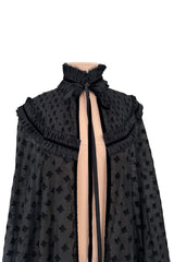 Fall 2017 Dsquared by Dean & Dan Runway High Neck Black Silk & Cotton Cape