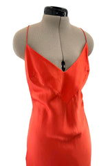 Spring 2004 Roberto Cavalli Runway Look 21 Orange Bias Cut Silk Dress Worn by Juno Temple