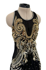 Extraordinary 2015 Roberto Cavalli Runway Feather & Net Dress w Bead & Sequin Detailing