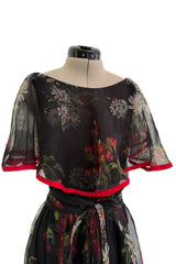 Prettiest Spring 2022 Valentino by Pierpaolo Piccioli Runway Look 88 Recreation of 1971 Dress in Floral Silk Chiffon