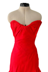 Spring 2012 Vivienne Westwood Runway Look 48 Red Silk Tulle Corset Dress w Full Netted Skirt