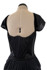 Fall 2005 Christian Dior by John Galliano Runway Look 51 Black Pleated Corset Dress