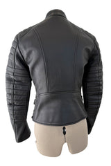 Celine by Phoebe Philo Leather Motorcycle Jacket w Silver Hardware