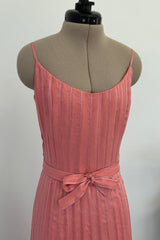 Chanel 1975-76 Haute Couture Top Stiched Pink with Belt - 13.5" W