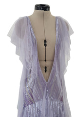 Extraordinary Spring 2012 Alexandre Vauthier Custom Sample Pale Lavender Silk Net & Sequin dress