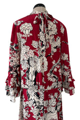 Prettiest 2016 Valentino by Maria Grazia Chiuri & Pierpaolo Piccioli Printed Red Silk Dress