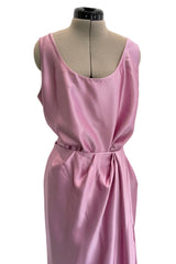 Prettiest Early 1990s Emanuel Ungaro Haute Couture Rose-Pink Silk Wrap Skirt & Tank Top Set Dress