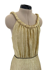 Amazing 2021 Fendi by Kim Jones Holiday Collection & Ad Campaign Metallic Gold Lurex Jumpsuit