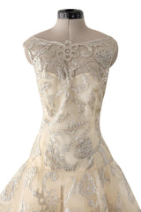 Dreamy Pre-Fall 2015 Oscar de la Renta Look 36 Metallic Gold Applique & Ivory Net Dress