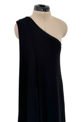 Easy to Wear Fall 2012 Givenchy by Riccardo Tisci One Shoulder Fluid Black Jersey Caftan Dress