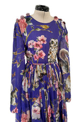 Well Documented Fall 2014 Dolce & Gabbana Runway Look 17 Woodland Creature Silk Chiffon Dress